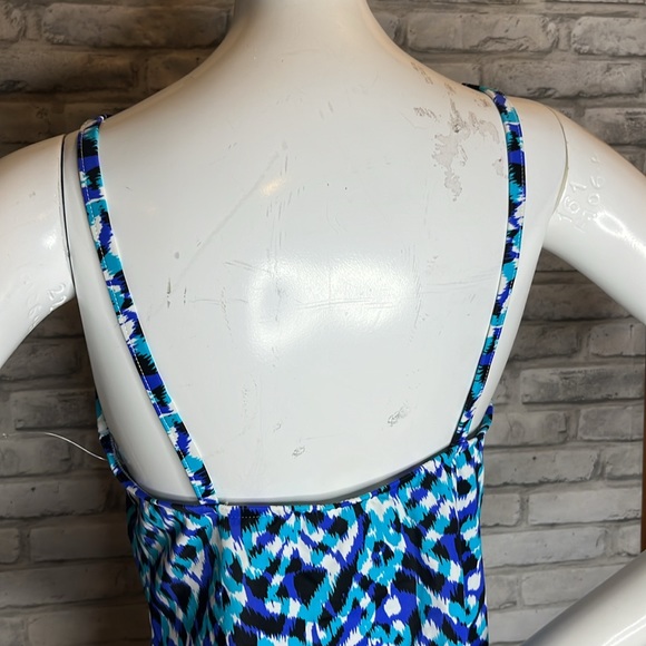 Caribbean Joe bright white purple Aqua black swim top padded bra nylon - Picture 5 of 9